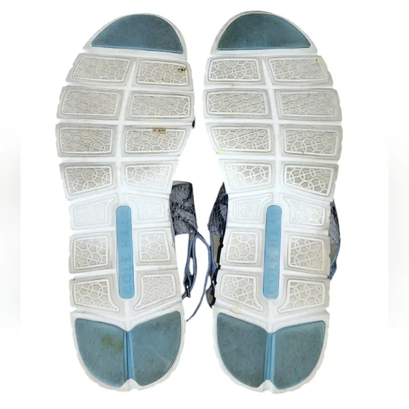 COLE HAAN Zerogrand SNAKEPRINT Platform SANDALS Blue/White WOMEN’S Size 7 B