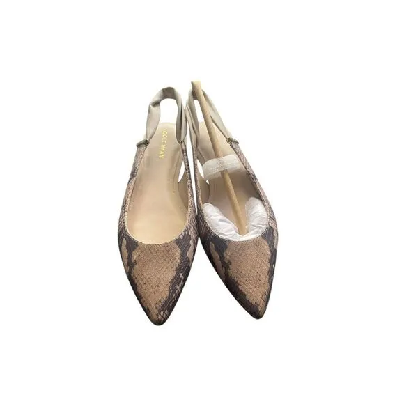 Cole Haan Eden Skimmer Flats Snakeskin Print Womens Size 5 NEW WITH BOX