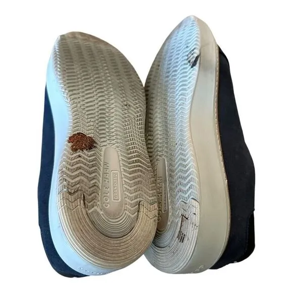 Cole Haan Womens Topspin Sneaker Blazer Blue Metallic Suede Leather Shoes 10 B