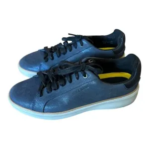 Cole Haan Womens Topspin Sneaker Blazer Blue Metallic Suede Leather Shoes 10 B