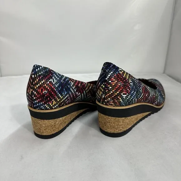 Colorful Geometric Wedge Shoes (8.5)