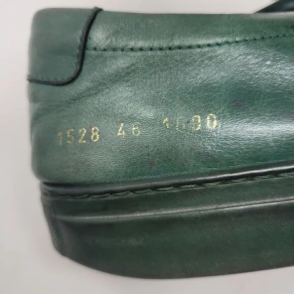 Common Projects Shoes Men EU46 US13 Green Leather Original Achilles Sneakers Low
