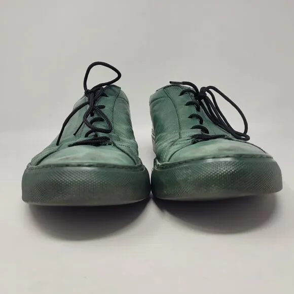 Common Projects Shoes Men EU46 US13 Green Leather Original Achilles Sneakers Low