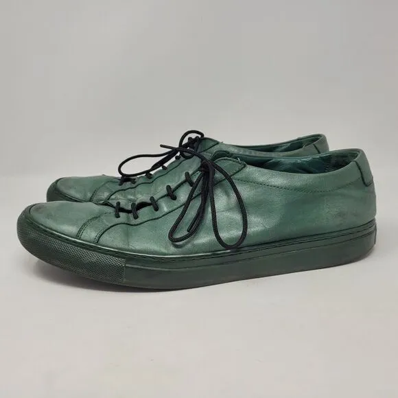 Common Projects Shoes Men EU46 US13 Green Leather Original Achilles Sneakers Low