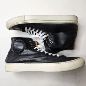 Common Projects Tournament High Black Leather Hi-Top Sneakers Size 39 40