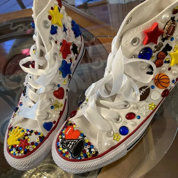 CONVERSE  Athletic Shoes- custom cheer patriotic