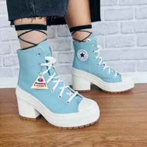 ⭐Converse Chuck 70 DE LUXE HEEL HI 7.5 Women's Platform Boots Teal Shoes A08279C