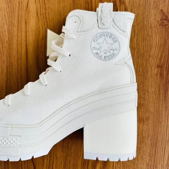 ⭐Converse Chuck 70 De Luxe Heel Western Hi Platform Boots Vintage White BA10335C
