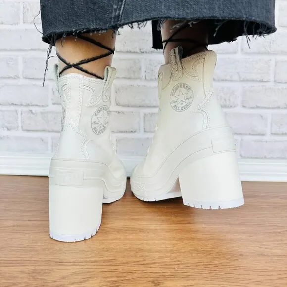 ⭐Converse Chuck 70 De Luxe Heel Western Hi Platform Boots Vintage White BA10335C