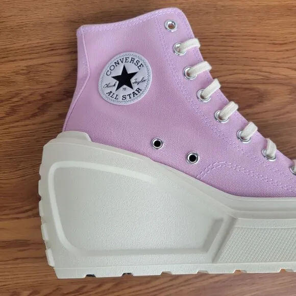 ⭐Converse Chuck 70 De Luxe Wedge Platform Hi Shoes Sz 7.5 Purple Pink 4&quot; A07584C