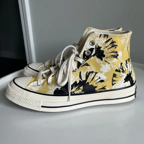Converse Chuck 70 High Top Hybrid Floral Women’s Shoes Saturn Gold 9.5