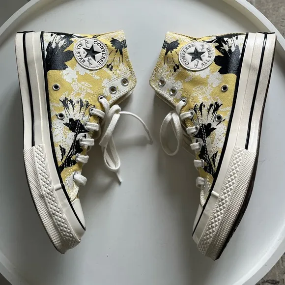 Converse Chuck 70 High Top Hybrid Floral Women’s Shoes Saturn Gold 9.5