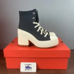 Converse Chuck Taylor 70 De Luxe Heel High Top Shoes Black A09386C Woman Sz