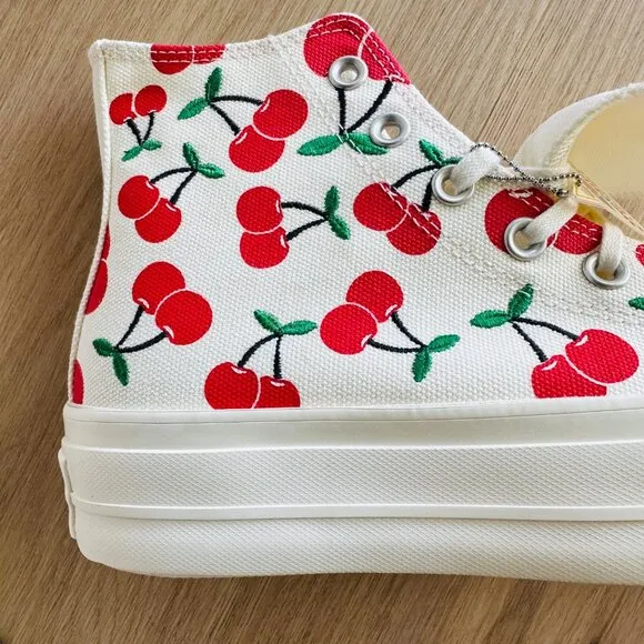 🤩Converse Chuck Taylor All Star Lift Platform 7 Women's Shoes Cherries A08096C