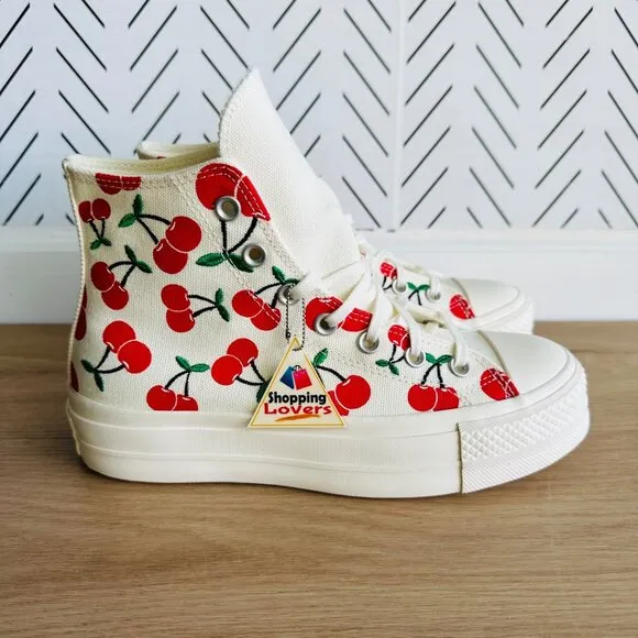 🤩Converse Chuck Taylor All Star Lift Platform 7 Women's Shoes Cherries A08096C
