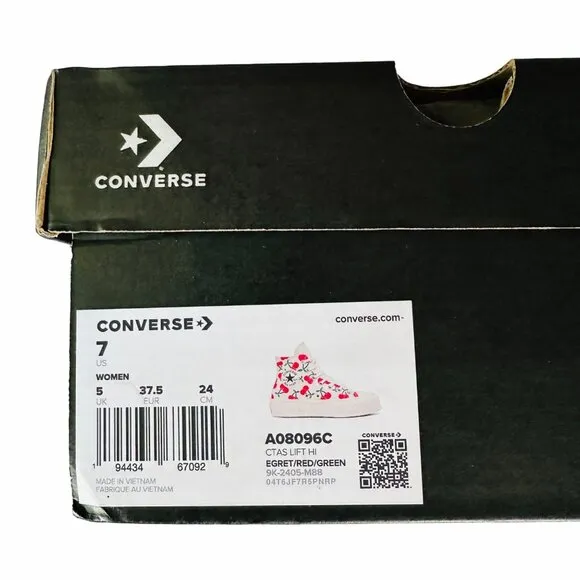 🤩Converse Chuck Taylor All Star Lift Platform 7 Women's Shoes Cherries A08096C