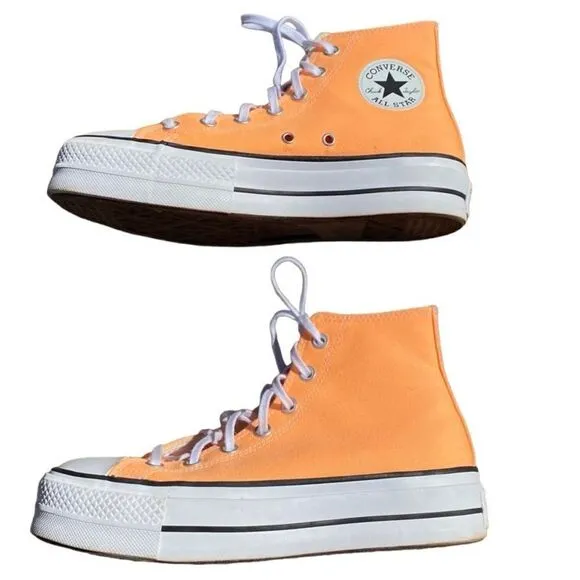 Converse Chuck Taylor All Star High Lift Platform Peach Beam 8.5 EUC