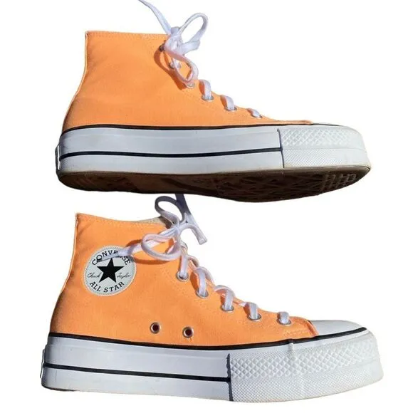 Converse Chuck Taylor All Star High Lift Platform Peach Beam 8.5 EUC