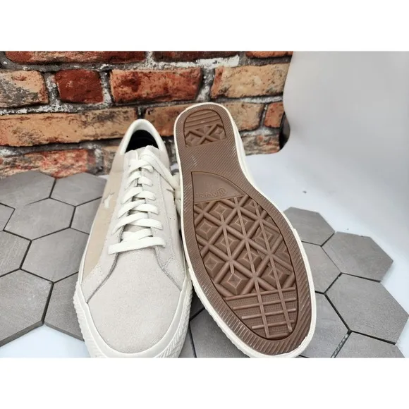 Converse Cons One Star Pro Suede Men Sz 12 Egret White Cream Brown Custom