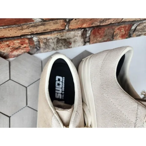 Converse Cons One Star Pro Suede Men Sz 12 Egret White Cream Brown Custom