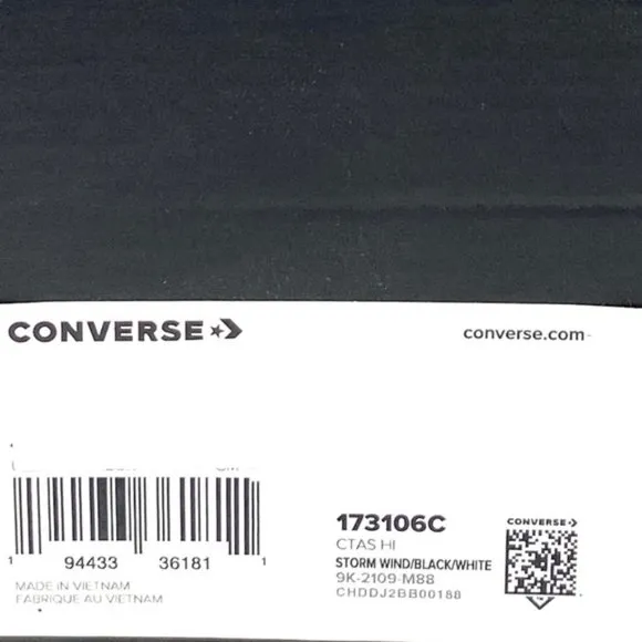 Converse Ctas High Top Shoes Storm Black Men’s Size Suede Sneakers Skate 173106C