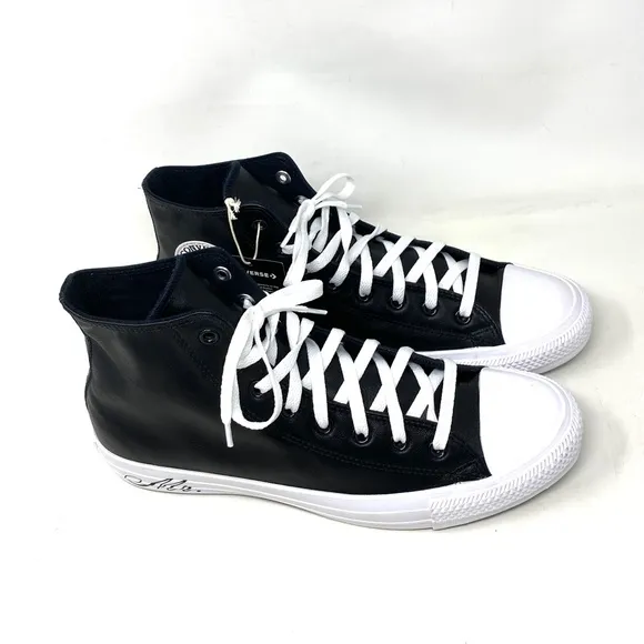 Converse Ctas High Top Wedding Black Leather Men’s Sneakers Custom A02247C-BLKWT