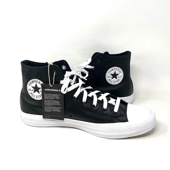 Converse Ctas High Top Wedding Black Leather Men’s Sneakers Custom A02247C-BLKWT