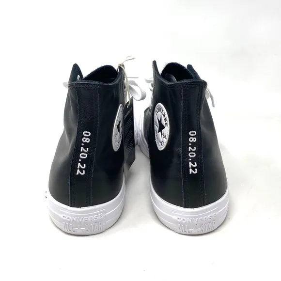 Converse Ctas High Top Wedding Black Leather Men’s Sneakers Custom A02247C-BLKWT