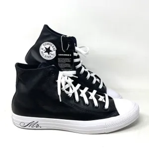 Converse Ctas High Top Wedding Black Leather Men’s Sneakers Custom A02247C-BLKWT