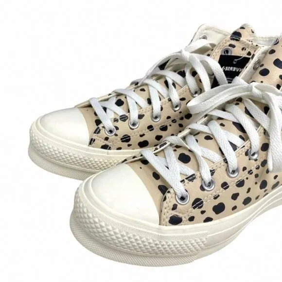 Converse Ctas Lift Platform Shoes High Leopard 568163C-WWLO Custom Women Leather