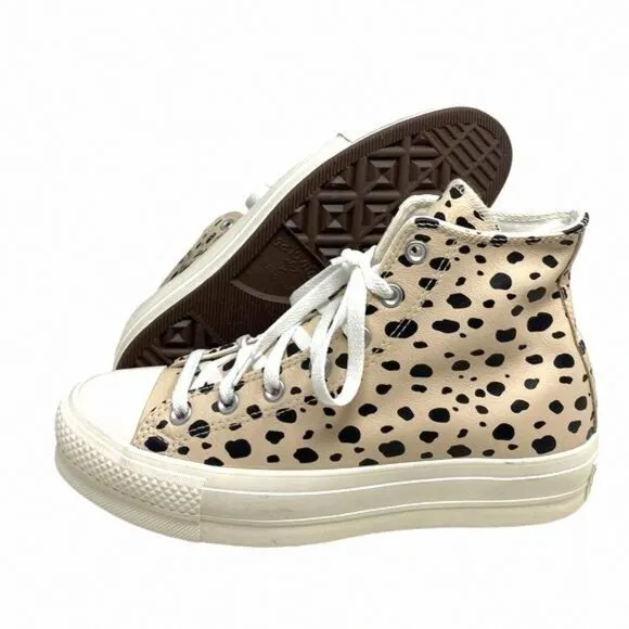Converse Ctas Lift Platform Shoes High Leopard 568163C-WWLO Custom Women Leather