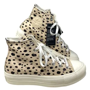 Converse Ctas Lift Platform Shoes High Leopard Leather Women Custom 568163C-WWLO