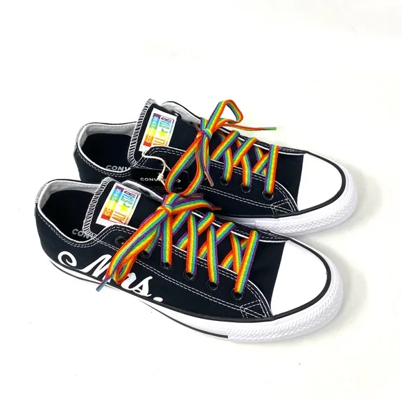 Converse Ctas Low Top Canvas Black Wedding Women's Sneakers Custom 171213C-BLWT