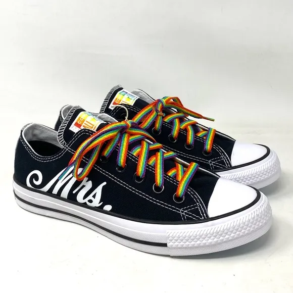 Converse Ctas Low Top Canvas Black Wedding Women's Sneakers Custom 171213C-BLWT