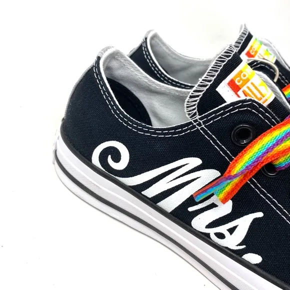 Converse Ctas Low Top Canvas Black Wedding Women's Sneakers Custom 171213C-BLWT