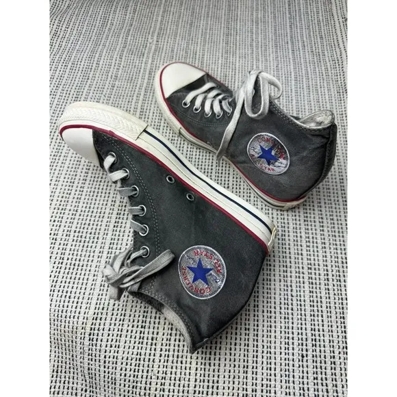 Converse CTAS Lux Mid Hidden Wedge Heel Distressed Grey 547193C Womens Size 9