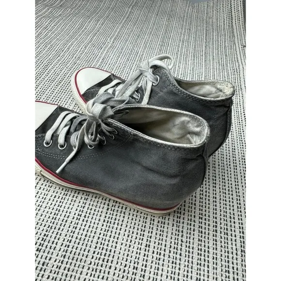 Converse CTAS Lux Mid Hidden Wedge Heel Distressed Grey 547193C Womens Size 9
