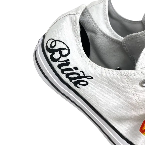 Converse Ctas OX Low Wedding White Canvas Women's Sneakers Custom 171213C- Multi