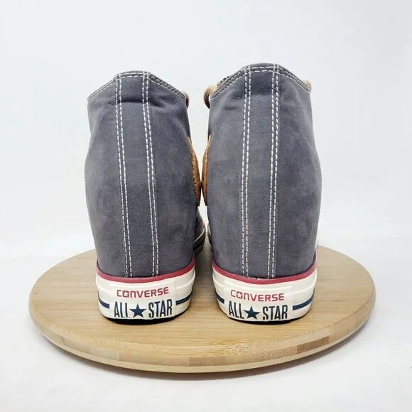 Converse Hidden Wedge Sneakers Womens 8.5 Shoes Blue Lux Brown Lace Up High Top