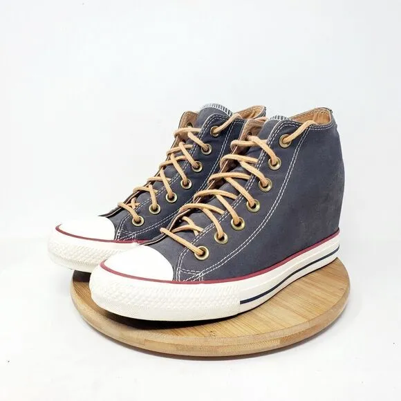 Converse Hidden Wedge Sneakers Womens 8.5 Shoes Blue Lux Brown Lace Up High Top