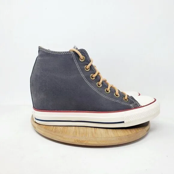 Converse Hidden Wedge Sneakers Womens 8.5 Shoes Blue Lux Brown Lace Up High Top