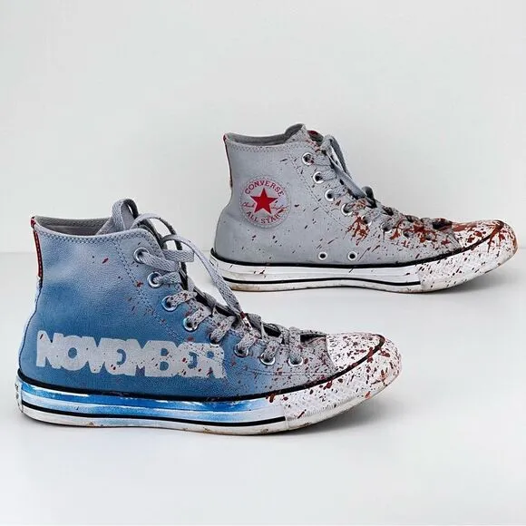 Converse Hightop Shoes Limited Edition Leather Unisex  Paint Splatter