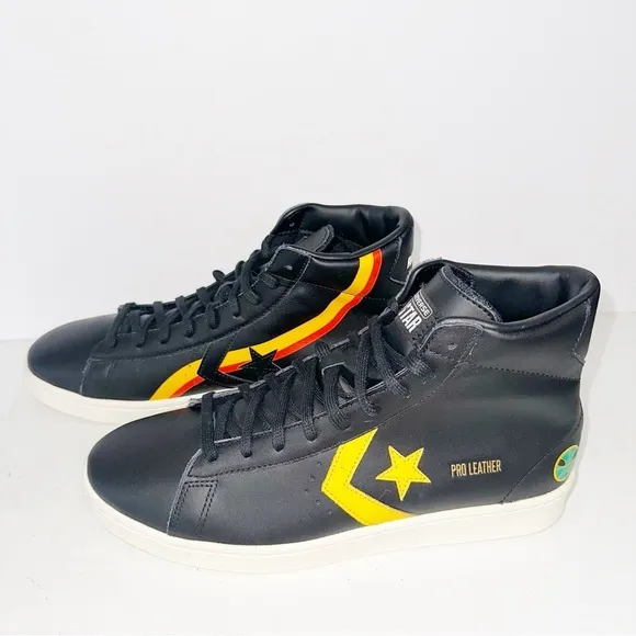 Converse Roswell Rayguns Pro Leather High Men's Sz 11 Shoes 171166C Black Yellow
