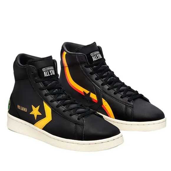 Converse Roswell Rayguns Pro Leather High Men's Sz 11 Shoes 171166C Black Yellow