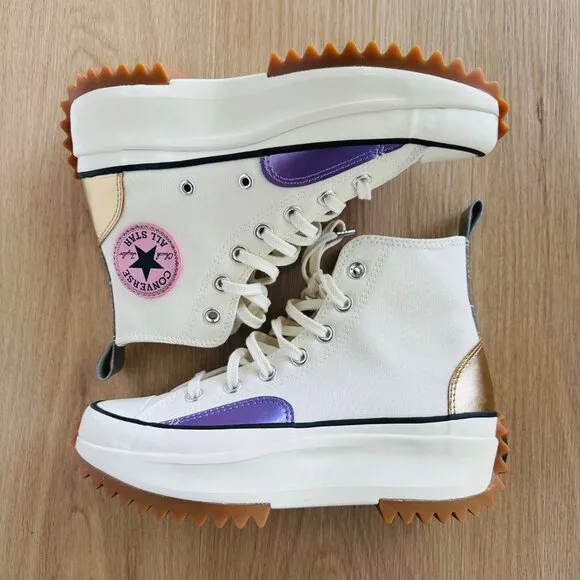 🤩Converse Run Star Hike Platform Chrome Sz 7.5 Men Shoes Beige Chunky A09796C