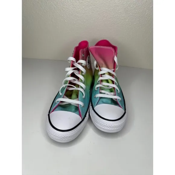 Converse Size 7 Chuck Taylor All Star HI TOP Rainbow Shoes CTAS Kid A07337F‎