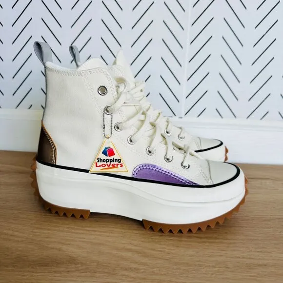 🤩Converse Sz 8 Womens Shoes Run Star Hike Platform Chrome Beige Chunky A09796C
