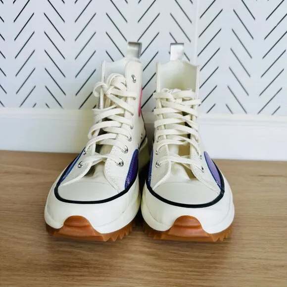 🤩Converse Sz 8 Womens Shoes Run Star Hike Platform Chrome Beige Chunky A09796C