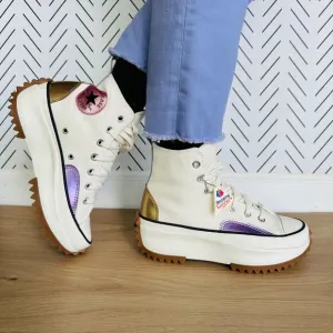 🤩Converse Sz 8 Womens Shoes Run Star Hike Platform Chrome Beige Chunky A09796C