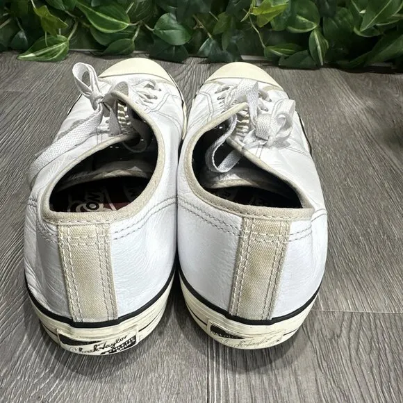 Converse Unisex Lucky Star Ox Vintage Style White Leather Casual Shoes Sz 11.5
